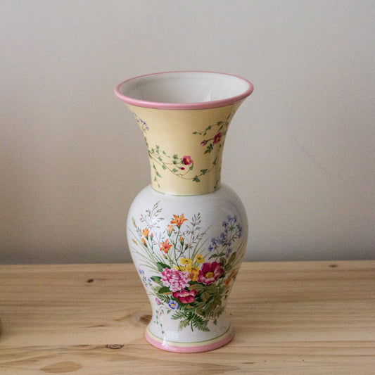 Hand-Painted Floral Porcelain Vase