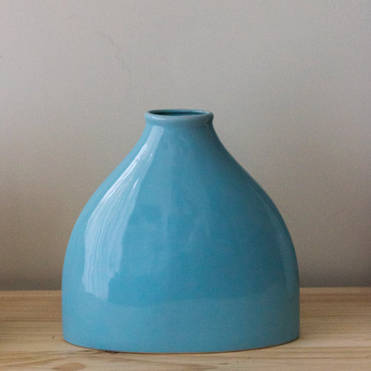 Sky Blue Rounded Vase
