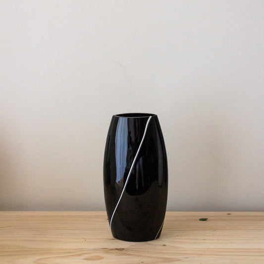 Black Ceramic Line Vase