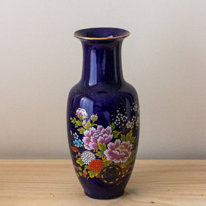 Midnight Cloisonné Floral Vase