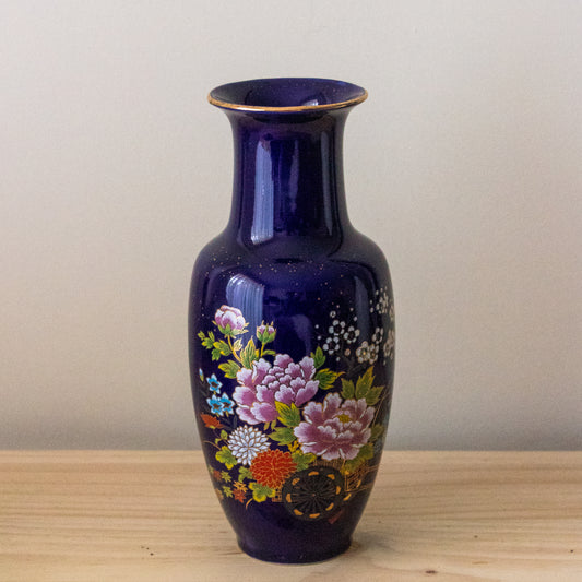 Midnight Cloisonné Floral Vase