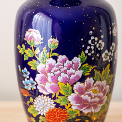 Midnight Cloisonné Floral Vase